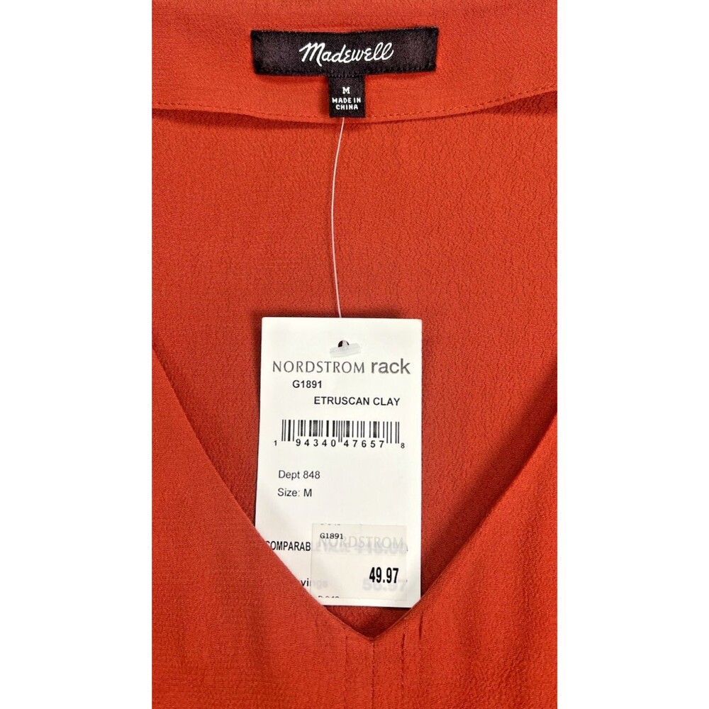 Madewell NEW womens shift clay colored dress v-neck raglan sleeve XXL summer - Picture 7 of 8